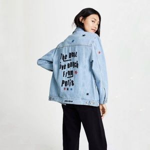 Etre Cecile The Real Live Bunch Oversize Denim Jacket in Light Blue Size M